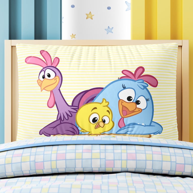 Kit Cama Infantil Solteiro Turma da Galinha Pintadinha
