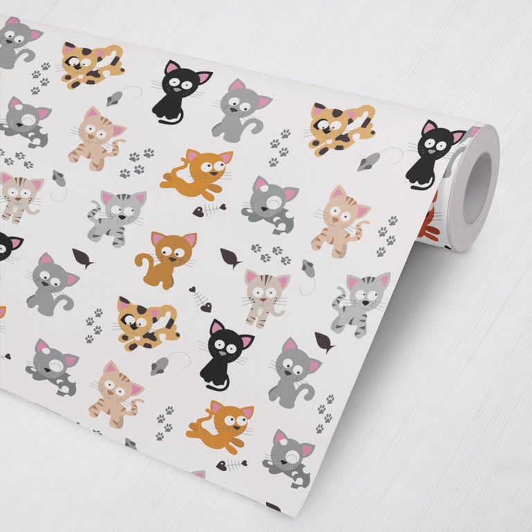 Papel de Parede Gatinhos Colorido 3M