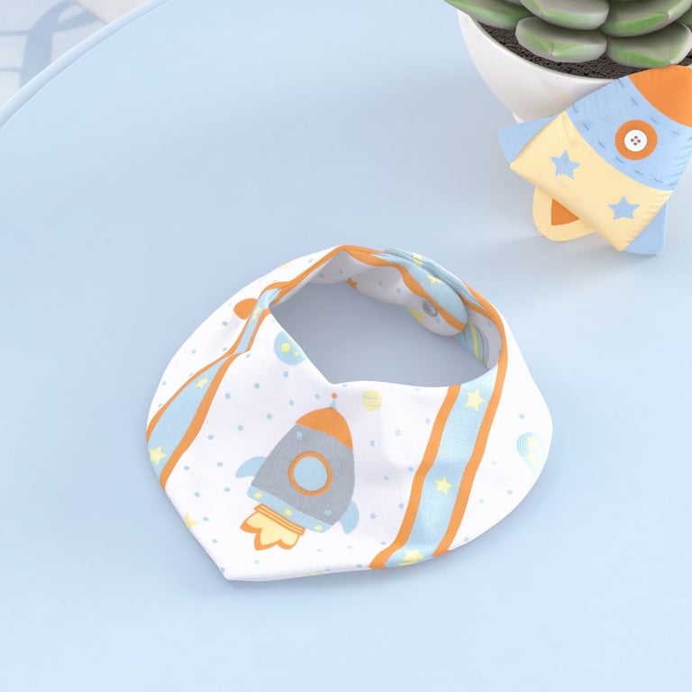 Babador Bandana Astronauta Patchwork Azul