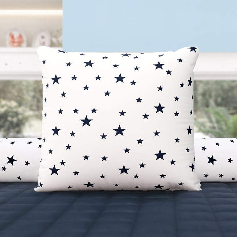 Almofada Quadrada Estrelinhas Amarelo 38cm