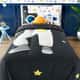 Edredom Infantil Solteiro Astronauta nas Estrelas Preto - imagem 1