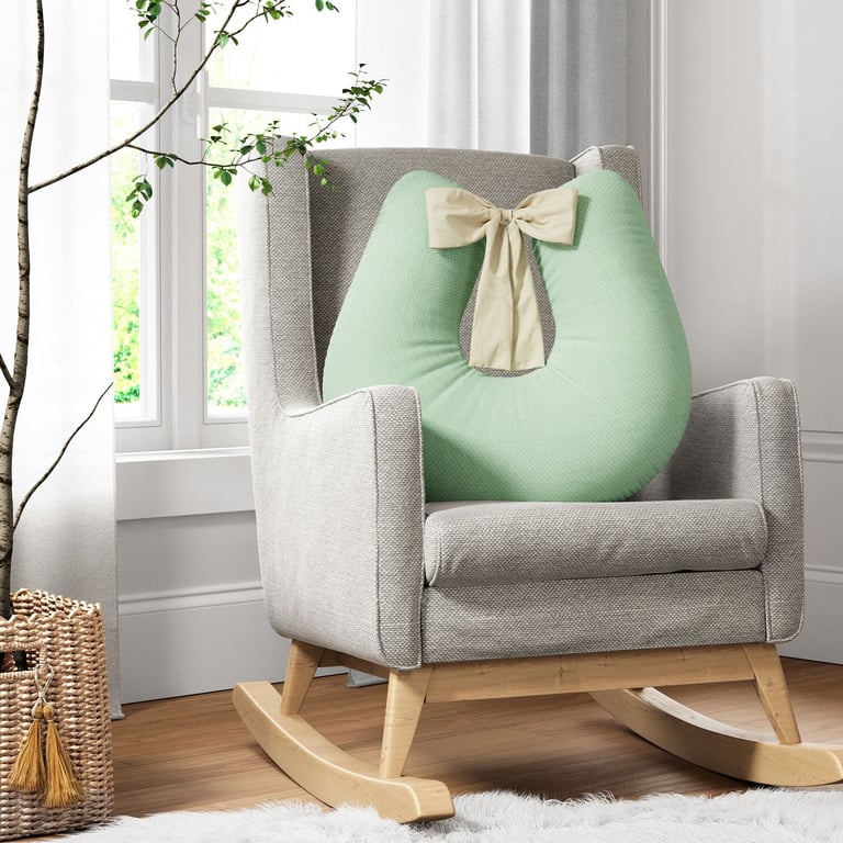 Almofada Amamentação Poá Pontinho Verde e Bege — vista alternativa