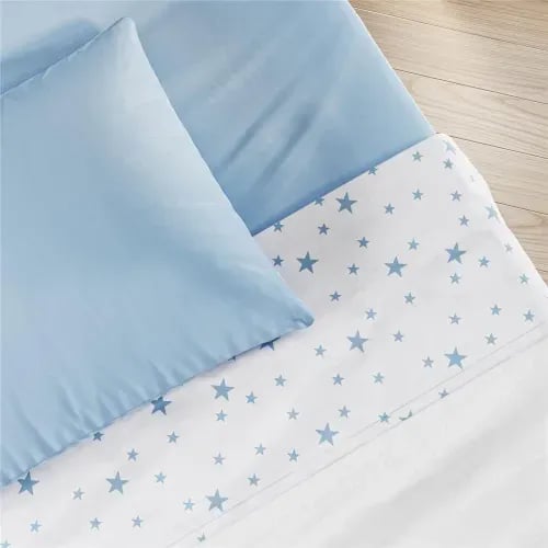 Jogo de Lençol Berço Estrelinhas Azul — vista alternativa