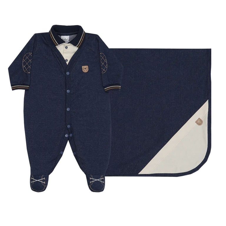 Saída Maternidade Sonho Mágico Gola Polo Azul