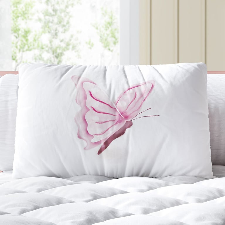 Almofada Retangular Borboleta Rosa 39cm