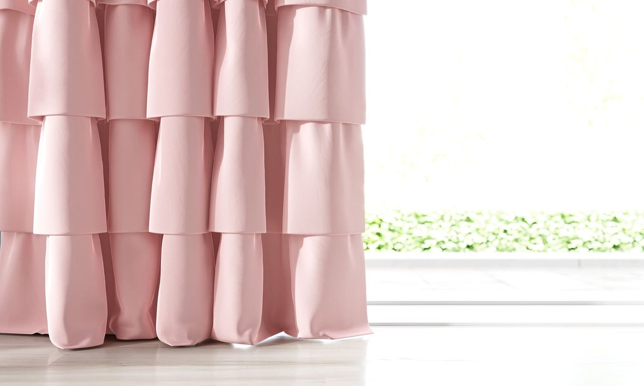 Cortina Babados Duplos Rosa — vista alternativa