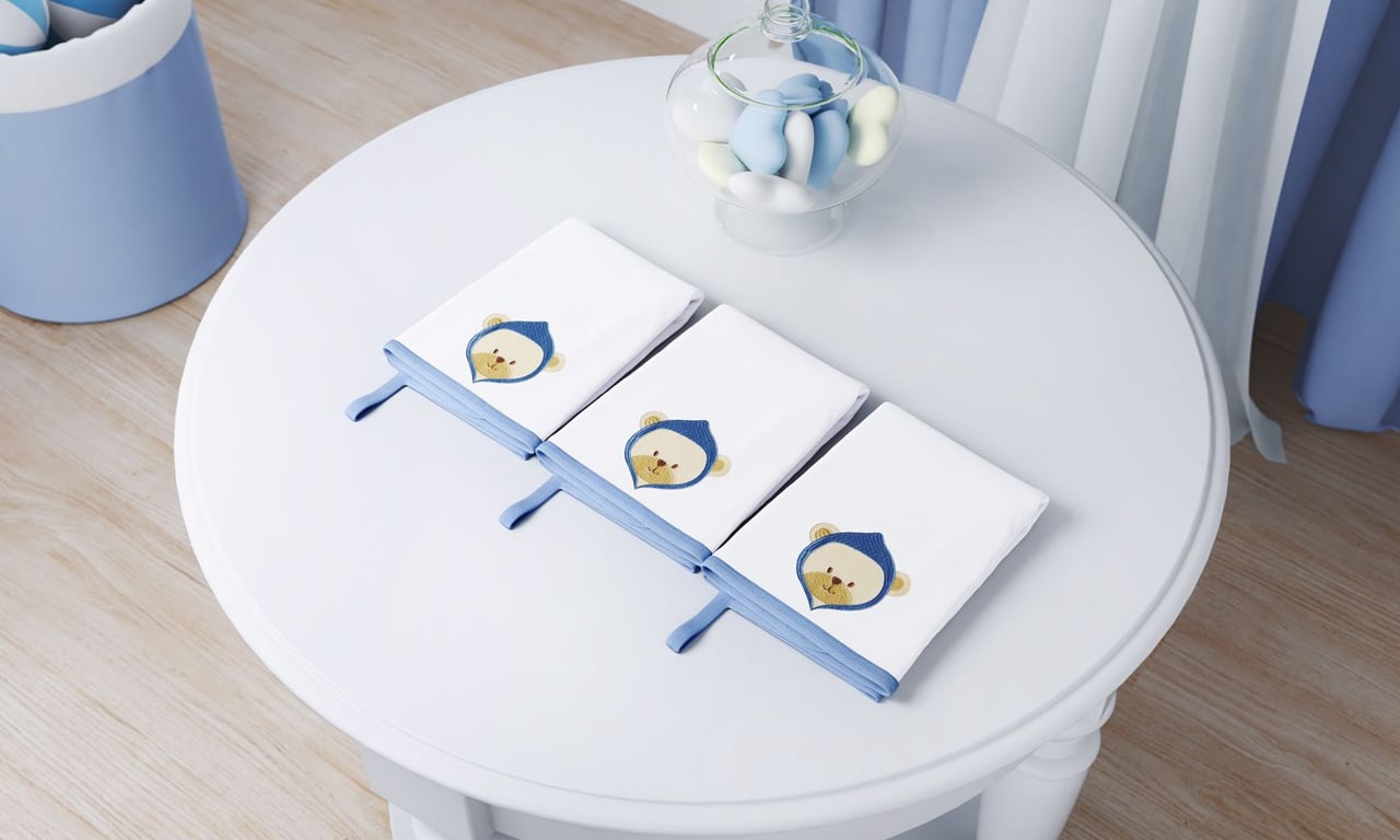 Jogo de Fraldas de Boca Malha Ursinho Bebê — vista alternativa