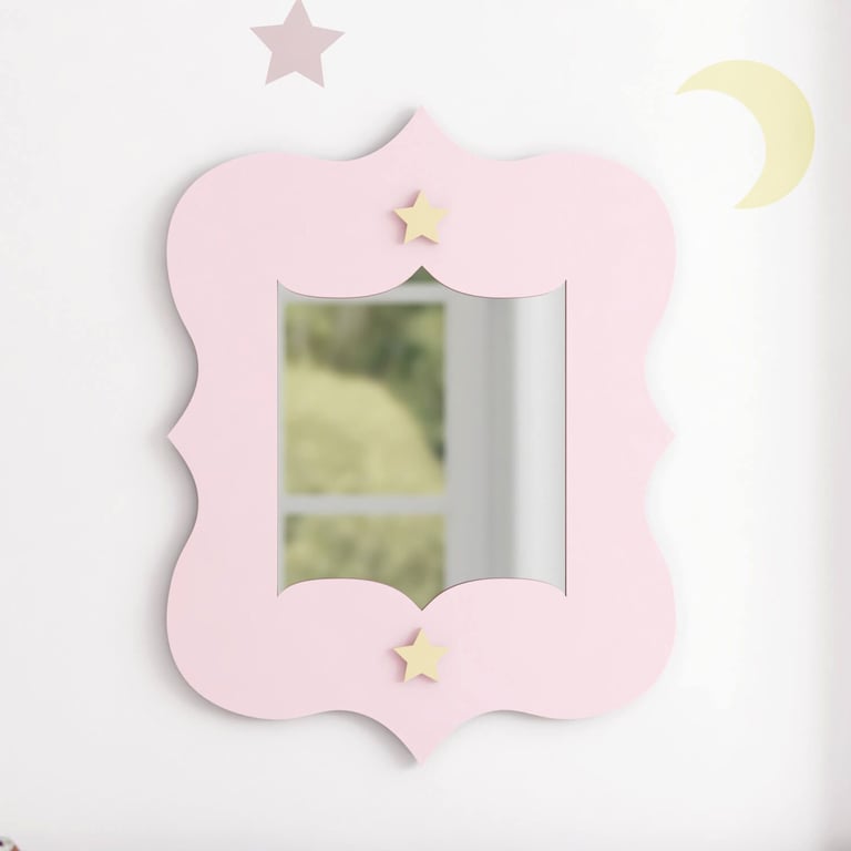 Espelho Estrelinhas Rosa 36cm
