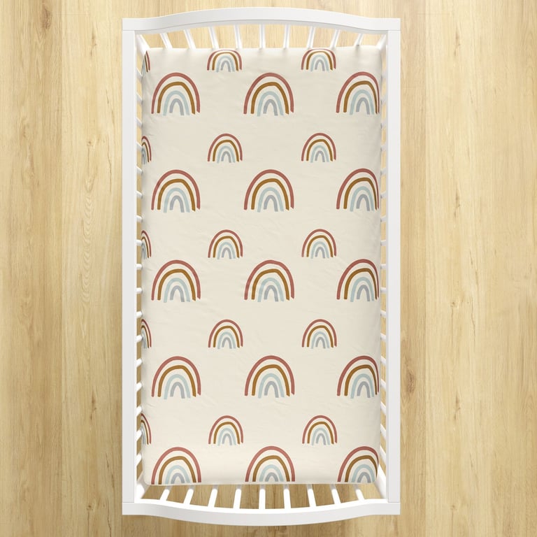 Lençol Berço com Elástico Arco-íris Boho — vista alternativa