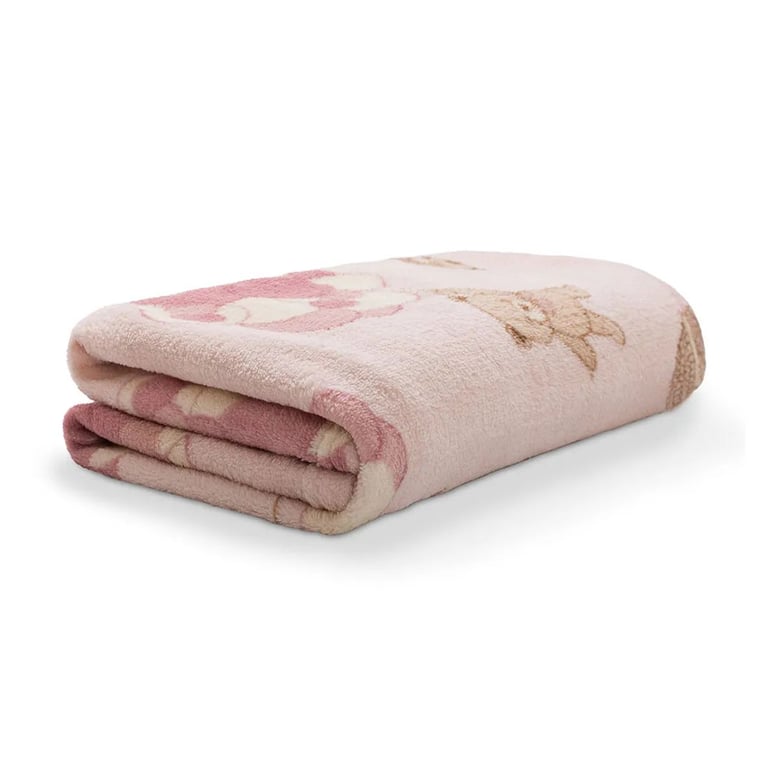 Cobertor Soft Ursinho Rosa