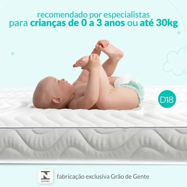 Colchão Berço Americano 130x70x10 — vista alternativa