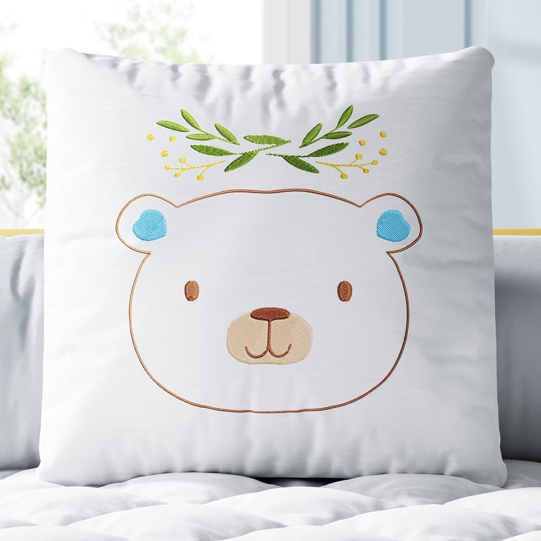 Almofada Quadrada Ursinho Lorde Azul 30cm