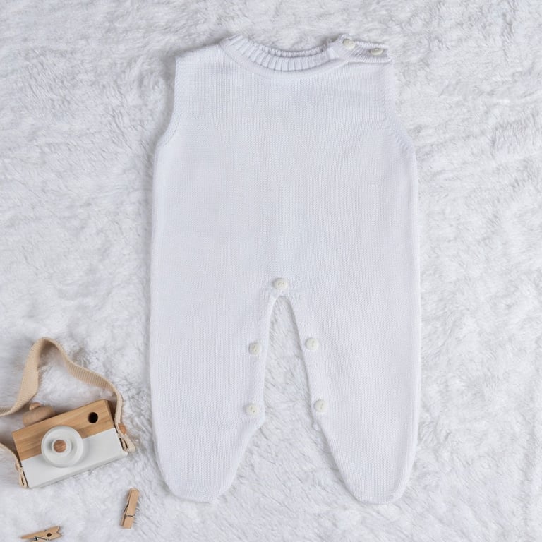 Saída Maternidade Tricot Casaquinho Branco Chantilly 03 Peças — vista alternativa