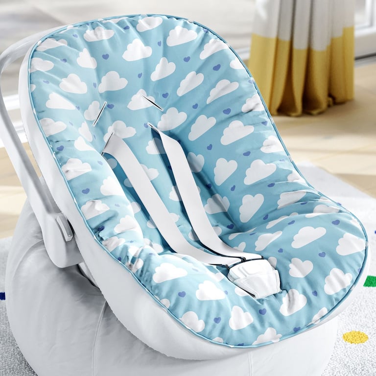 Capa de Carrinho com Protetor de Cinto Chuva de Amor Azul