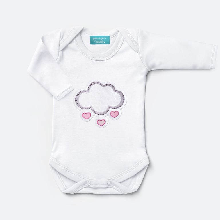 Body Manga Curta Chuva de Amor Tam P