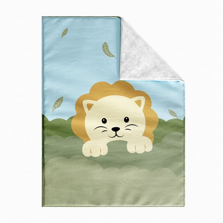 Manta Dupla Face com Soft Amiguinho Safári Leão 1M