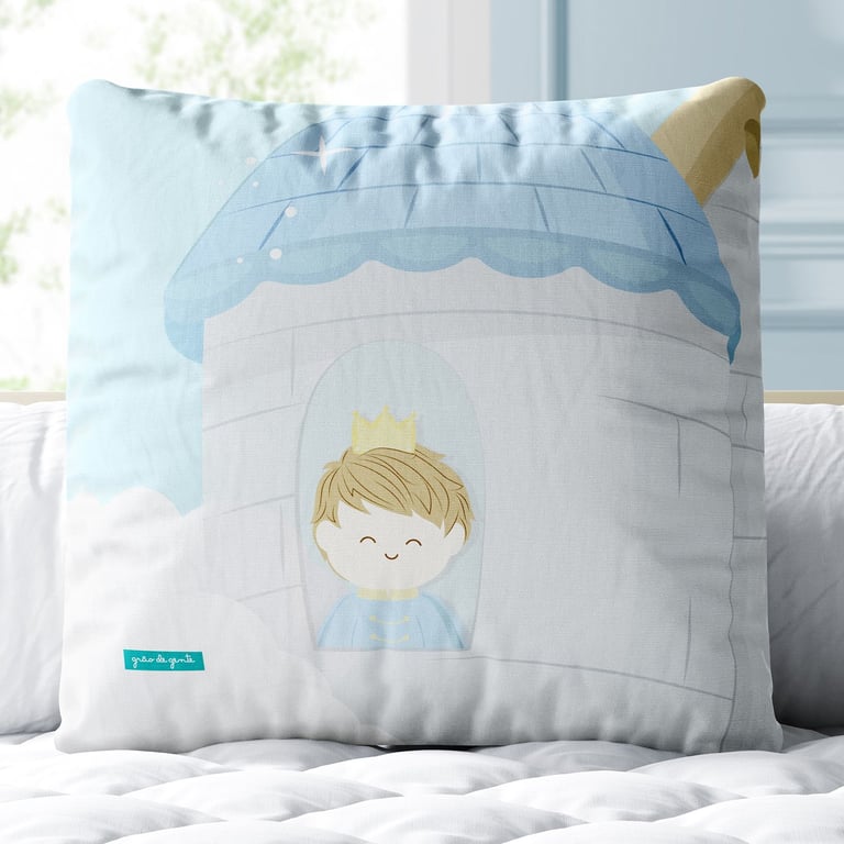 Almofada Quadrada Príncipe no Castelo Azul 30cm