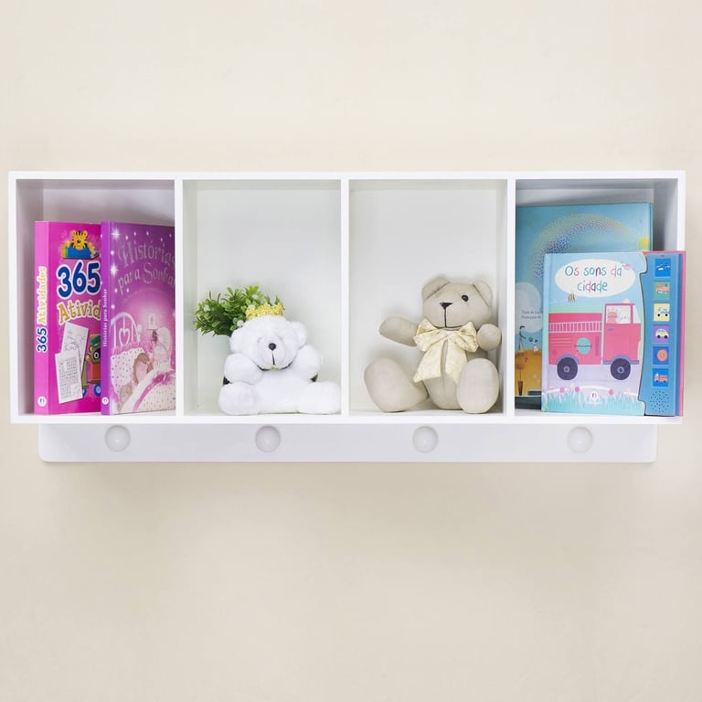 Prateleira Cabideiro 4 Divisórias