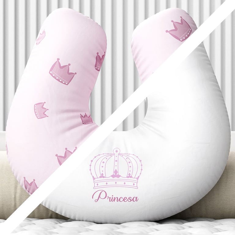 Almofada Amamentação Dupla Face Menina Princesa Rosa