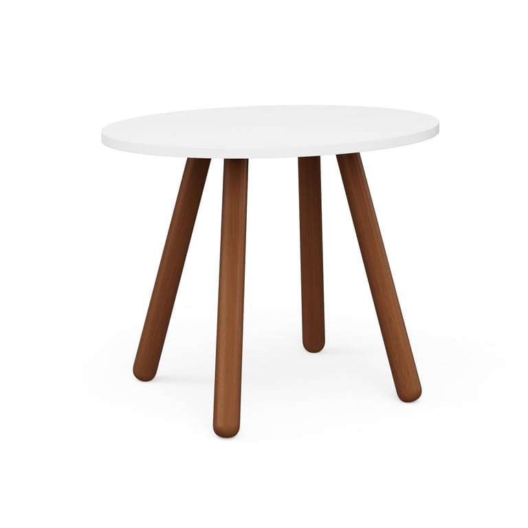 Mesa Oval Infantil Branco Orelhinhas