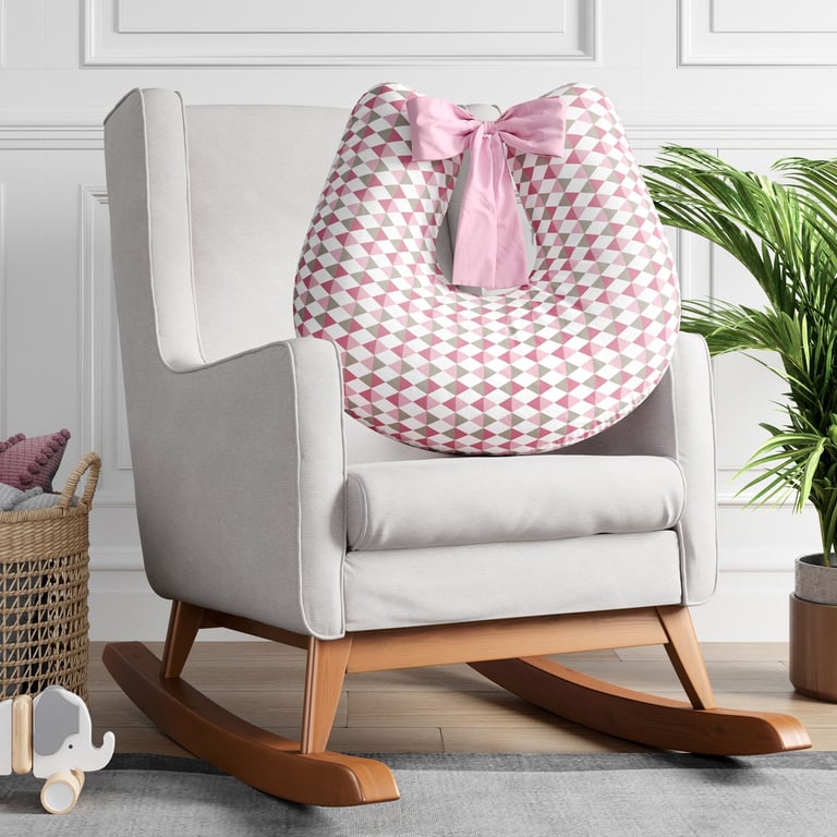 Almofada Amamentação Losango Azul com Laço — vista alternativa