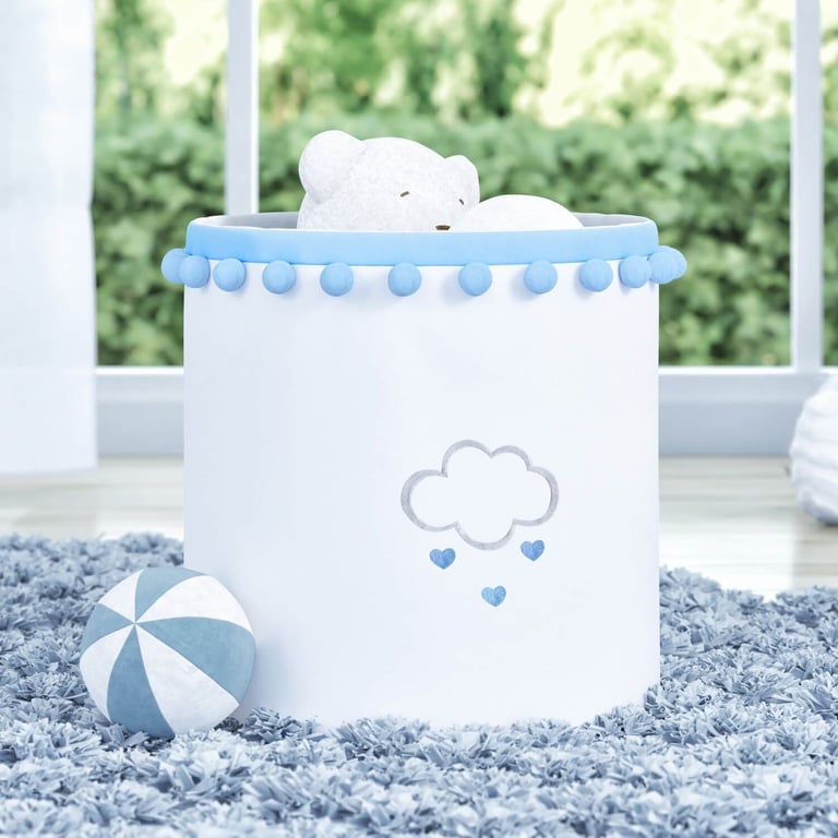 Cesto Organizador para Brinquedos Pompom Chuva de Amor 28cm