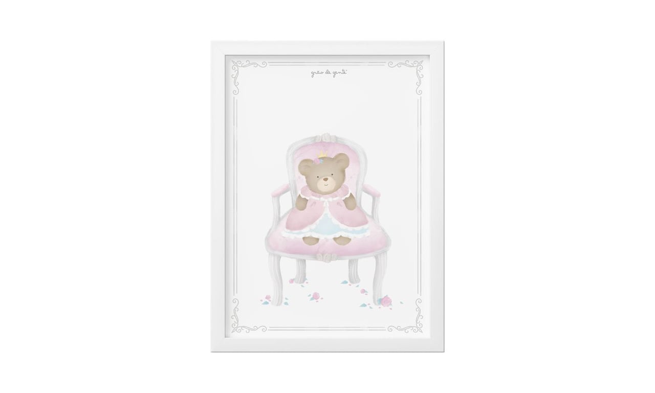 Quadro Ursinha Princesa Clássica 25cm