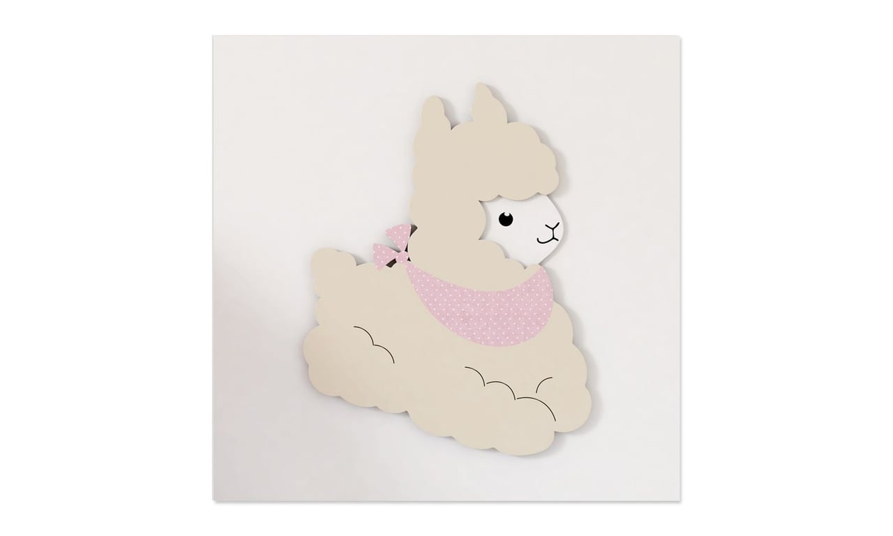 Quadro MDF Lhama com Bandana 30cm