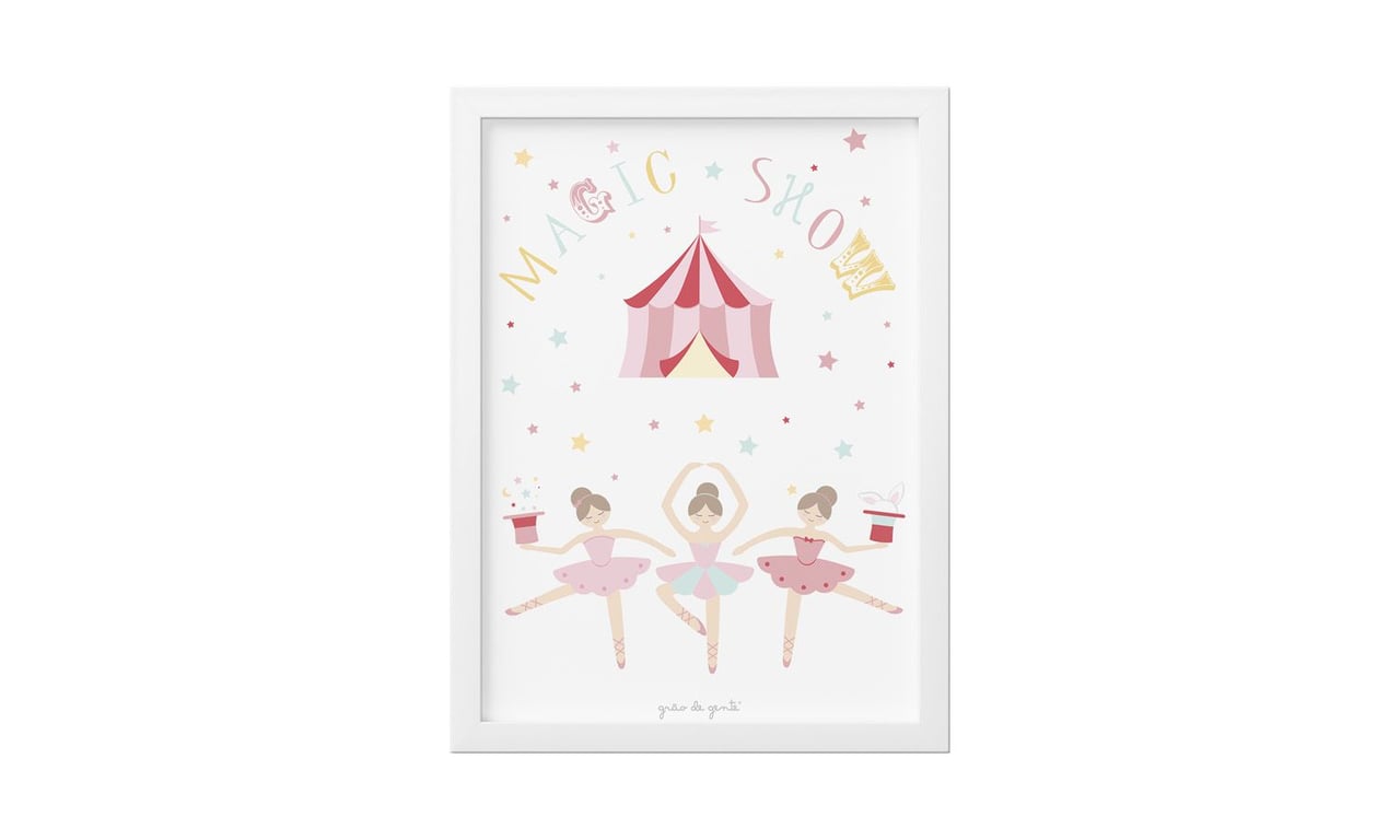 Quadro Circo Bailarinas Trapezistas 25cm