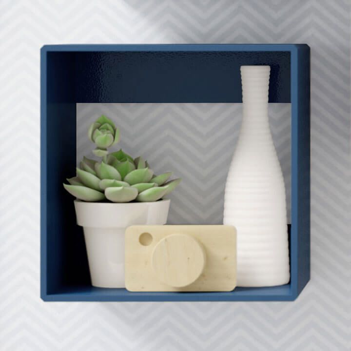 Nicho de Madeira Quadrado Branco 25cm