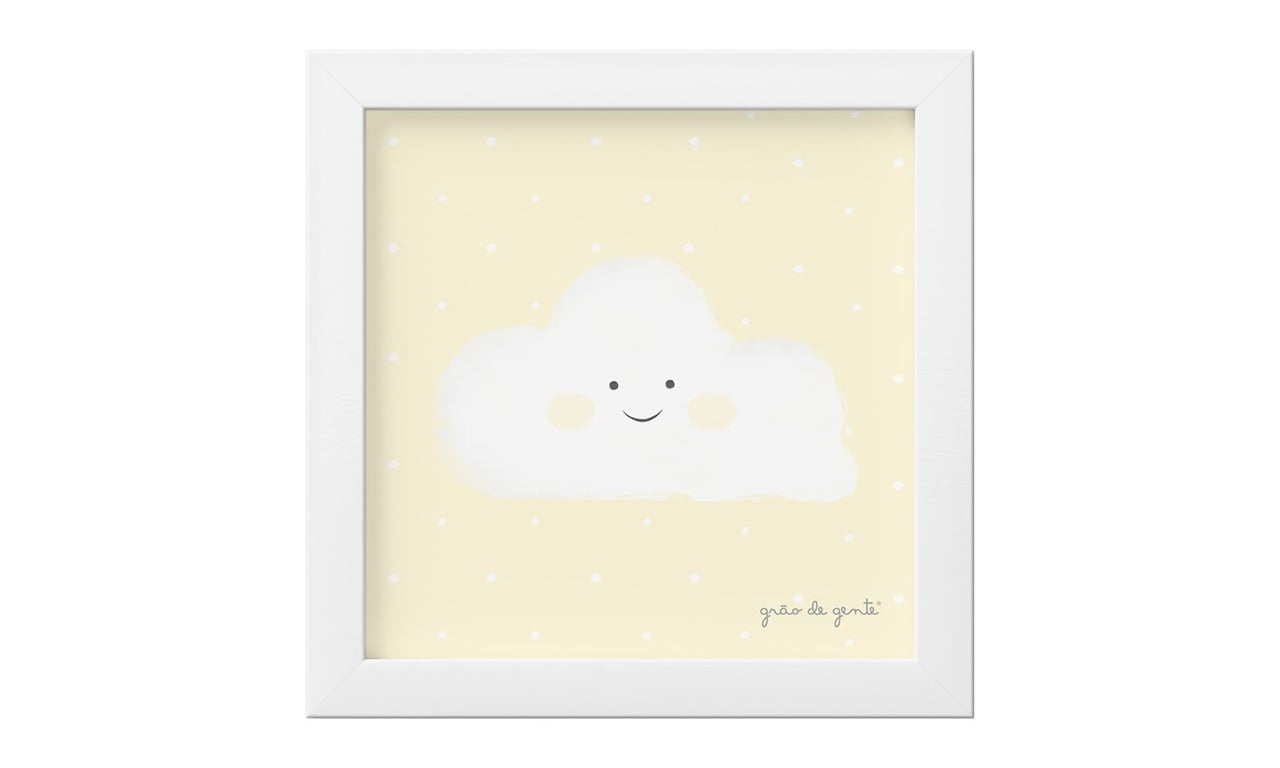 Quadro Nuvem Amarelo 18cm
