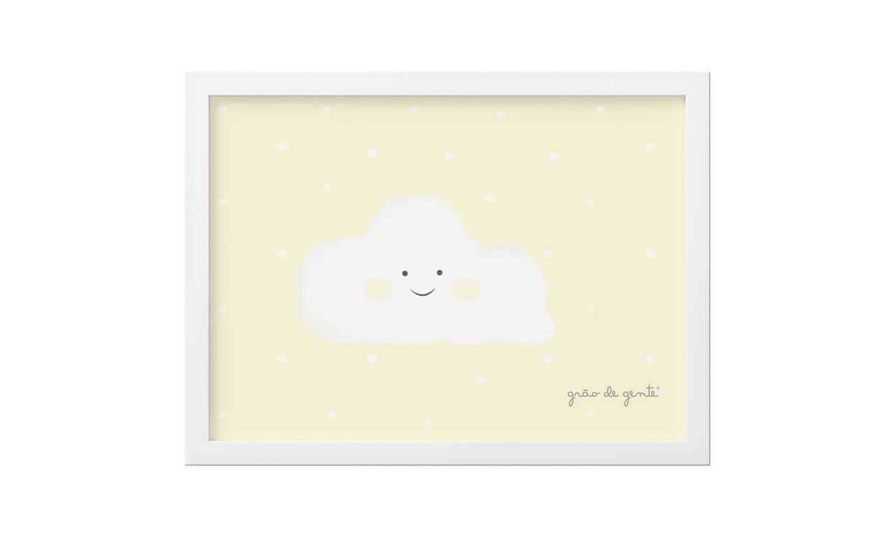 Quadro Nuvem Amarelo 33cm