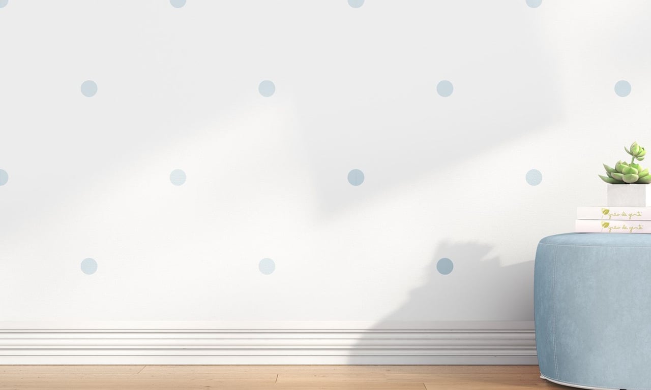 Papel de Parede Bolinhas Azul Bebê 3m — vista alternativa