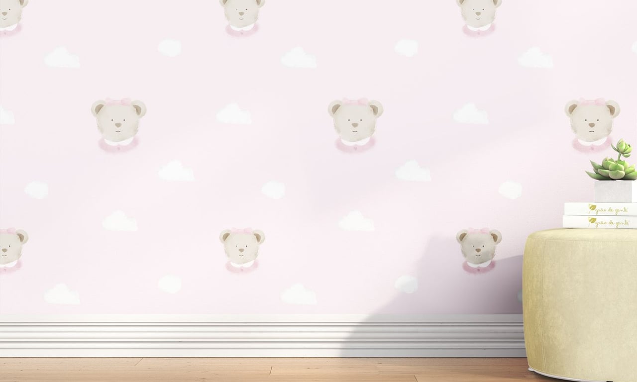 Papel de Parede Ursinho e Nuvens Azul 3m — vista alternativa