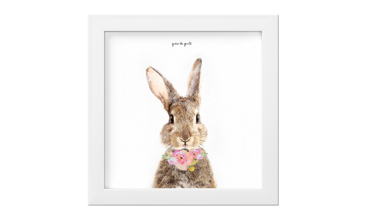 Quadro Infantil Coelhinha da Floresta 18cm