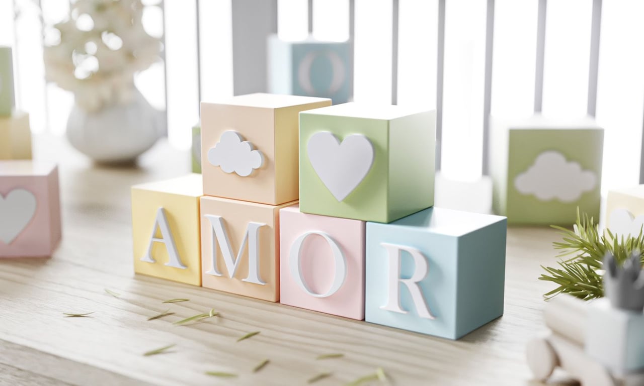 Cubo Decorativo Personalizado Letras do Alfabeto MDF Rosa 8cm — vista alternativa