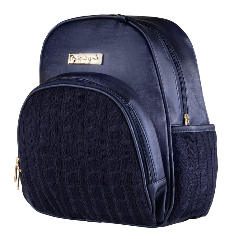 Mochila Maternidade Tricot Verde e Cinza 32cm — vista alternativa