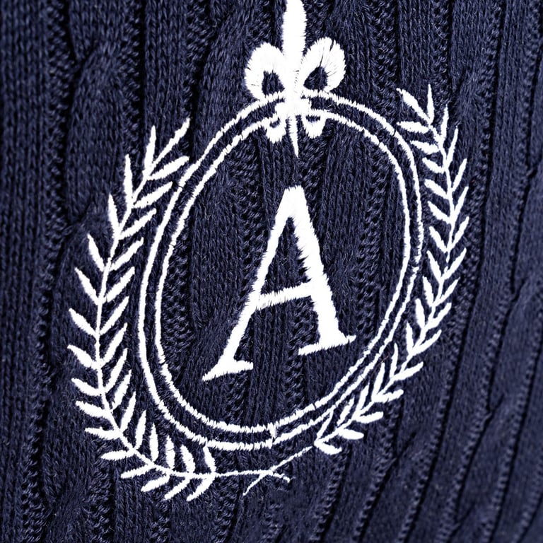 Bolsa Maternidade Personalizada Tricot Azul Marinho 40cm — vista alternativa