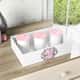 Kit Higiene MDF Coroa Arabesco Rosa e Cinza - imagem 4