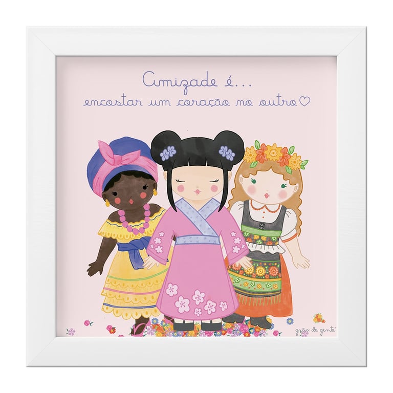 Quadro Meninas do Mundo Amizade é 18cm
