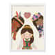 Quadro Meninas do Mundo Coração Florido 25x33cm - imagem 1