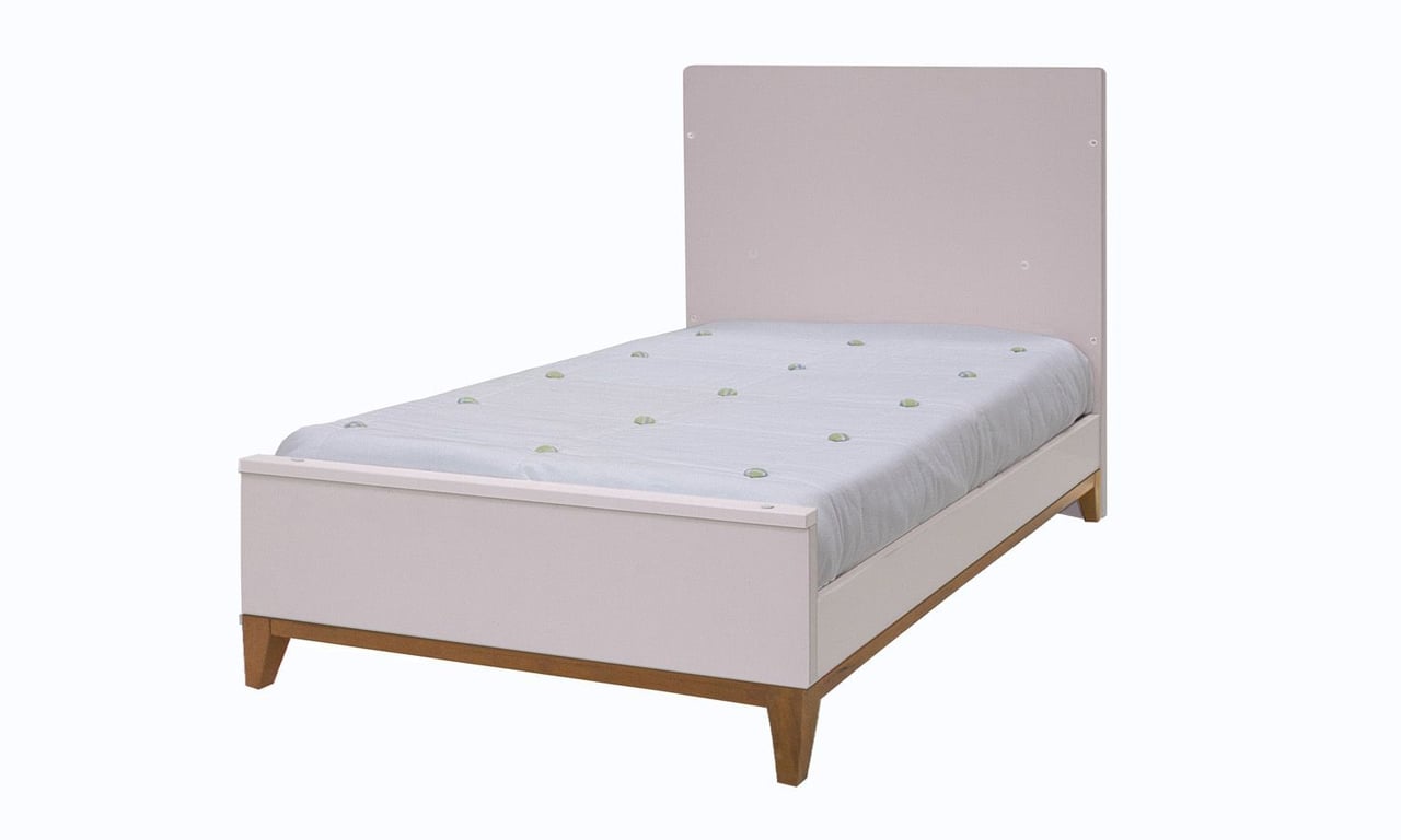 Berço Mini Cama 2 em 1 Nordic Rosé/Madeira com Colchão — vista alternativa