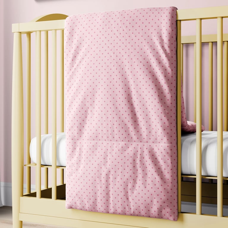 Edredom de Berço Petit Poá Branco e Rosa