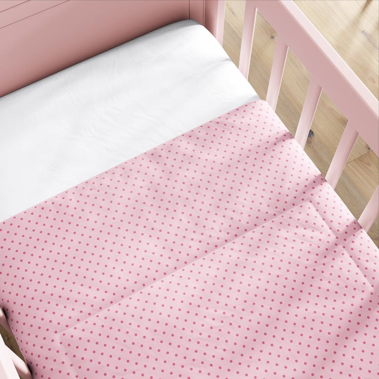 Edredom de Berço Petit Poá Branco e Rosa — vista alternativa