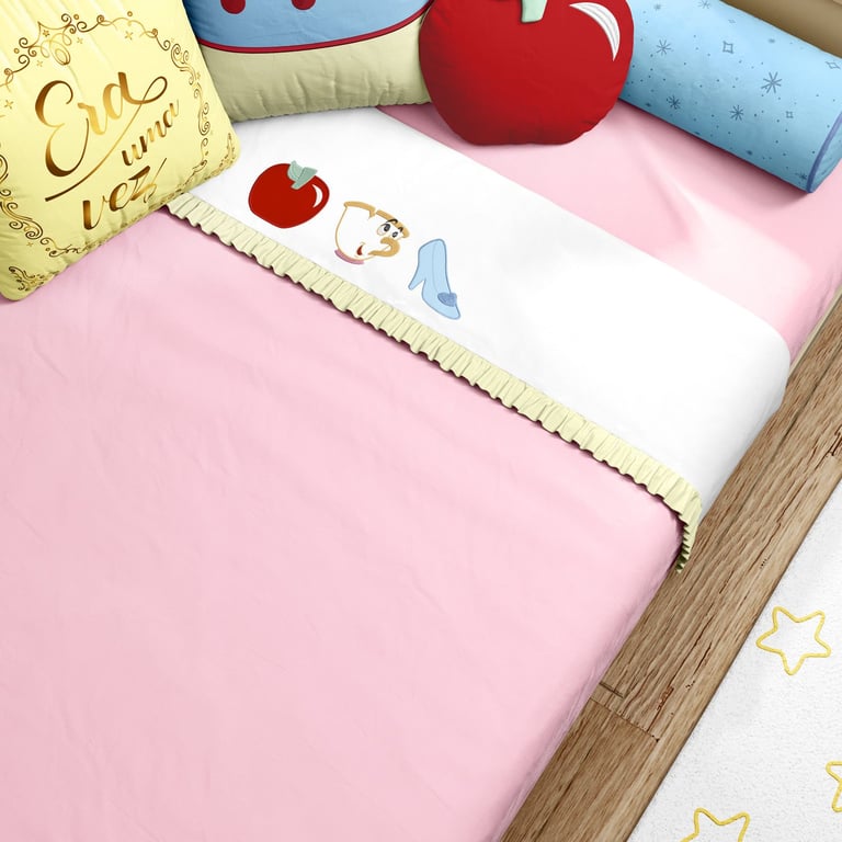 Jogo de Lençol Mini Cama Cinderela, Branca de Neve e Bela — vista alternativa