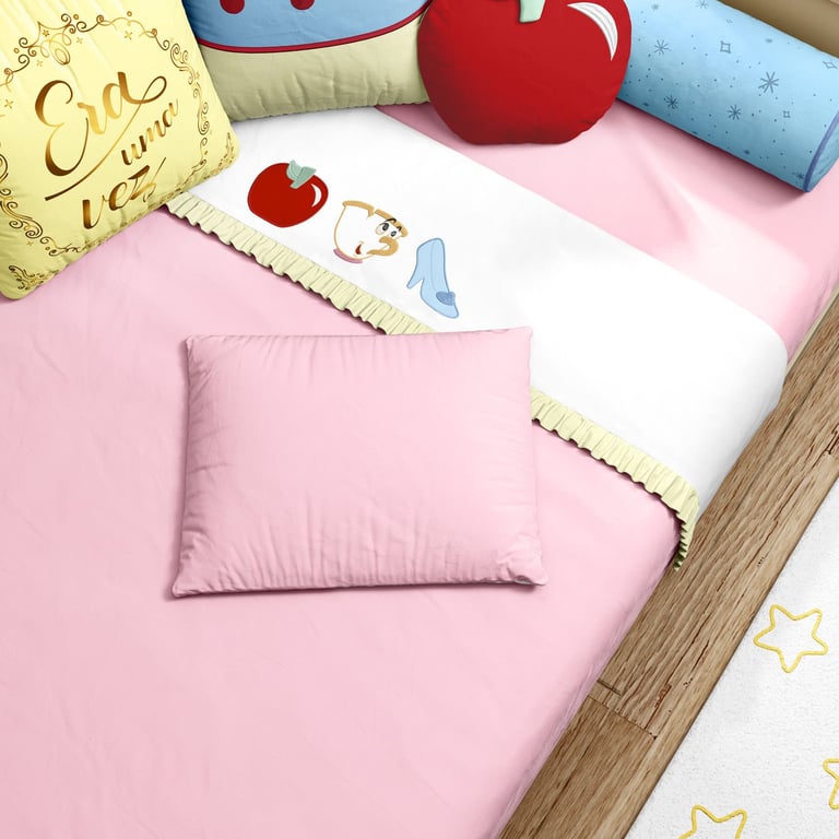 Jogo de Lençol Mini Cama Cinderela, Branca de Neve e Bela