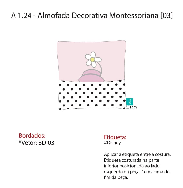 Almofada Decorativa Montessoriano 03 (Minnie)