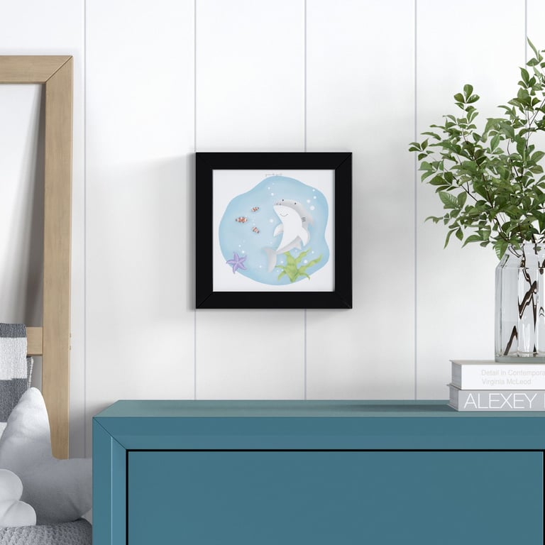 Quadro Fundo do Mar Pequeno Tubarão 18cm — vista alternativa