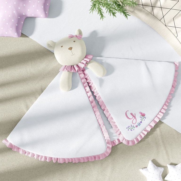 Naninha de Bebê Ursinho Personalizado Cinza