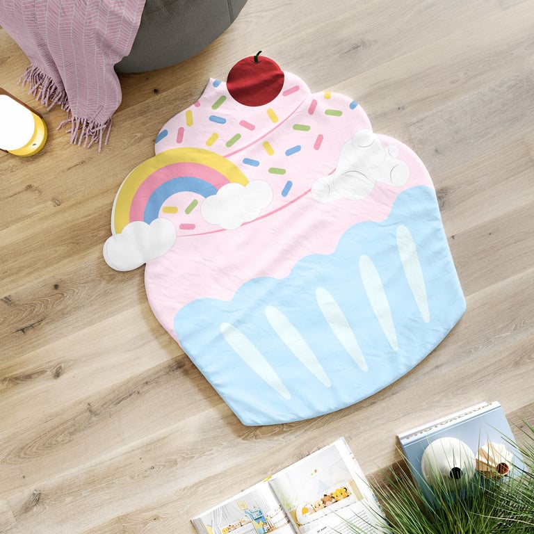 Tapete Infantil Cupcake Arco-íris 90cm — vista alternativa